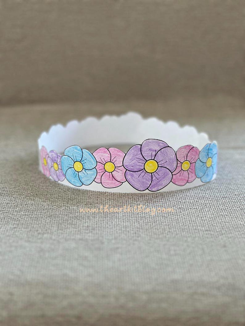 Flower Paper Crown Printable | DIY Floral Crown for Kids & Adults ...
