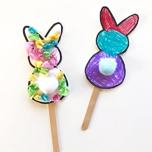 Cute Bunny Paper Craft {With Printable Template}, Spring Craft, Easter Craft, Homeschool Printables, Easy Craft for Kids