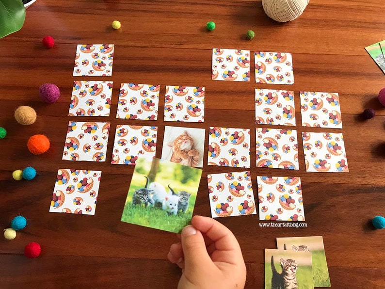 Memory Match Game Printable Cats and Kittens Edition Etsy
