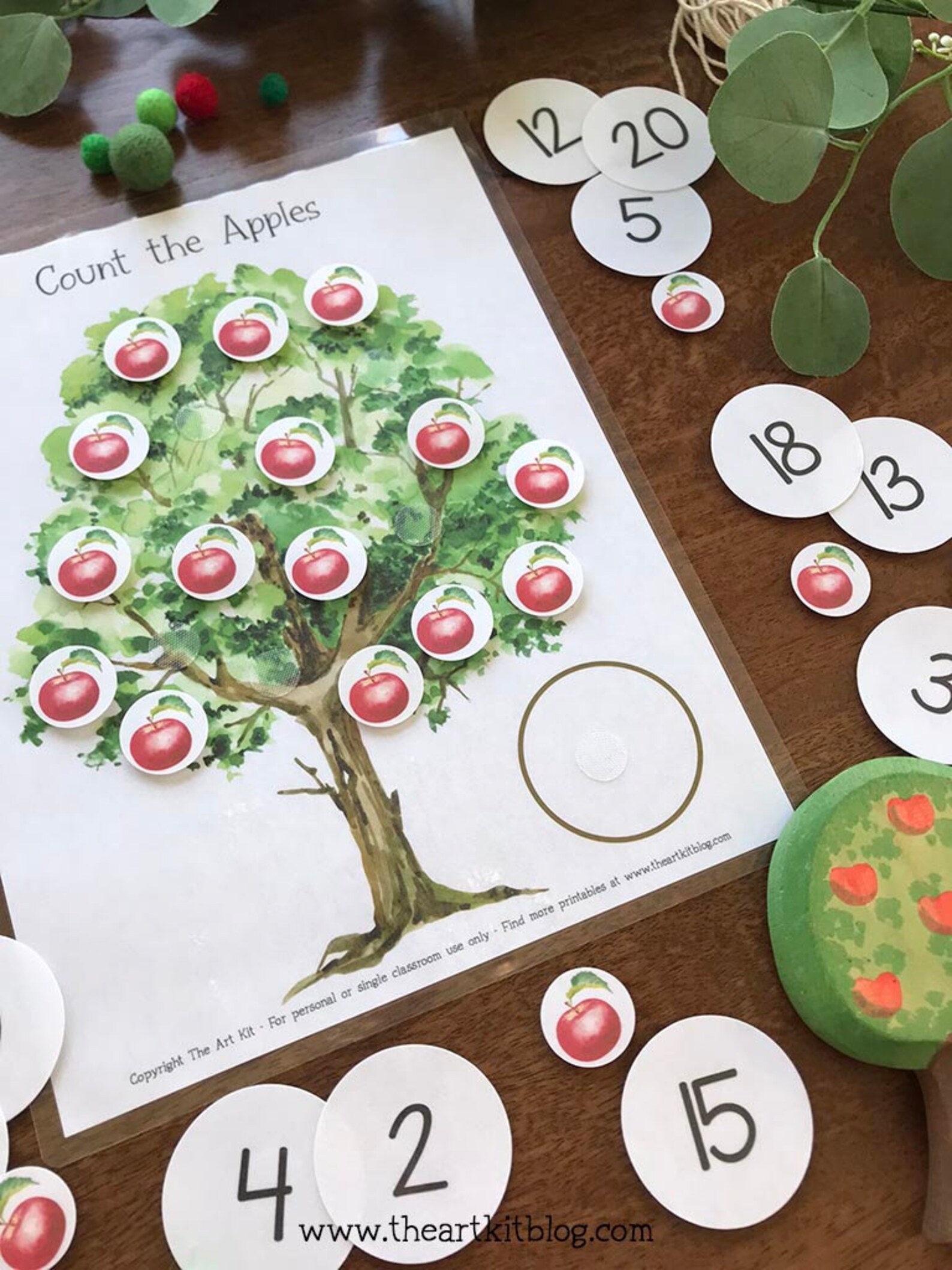 Count The Apples In The Apple Tree Printable Activity For Etsy Count the apples in the apple tree printable activity for etsy