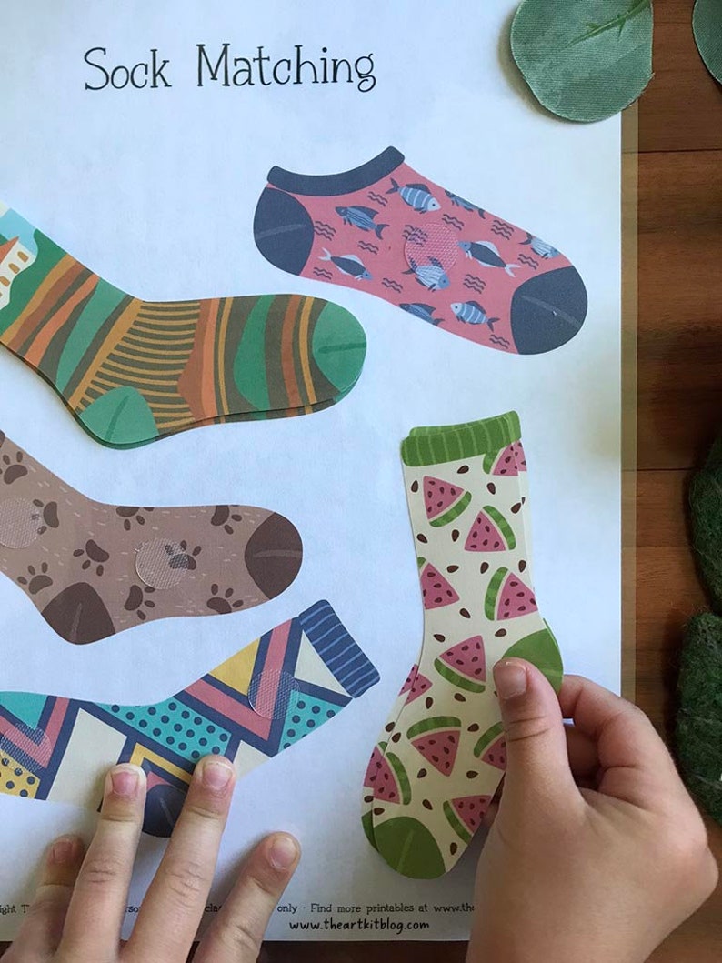 Printable Matching Socks Game Busy Book Preschool Printable Etsy