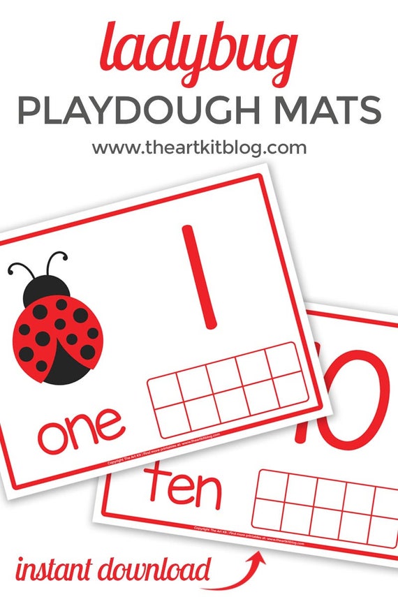 Ladybug Playdough Mats or Activity Mats for Number Counting Etsy