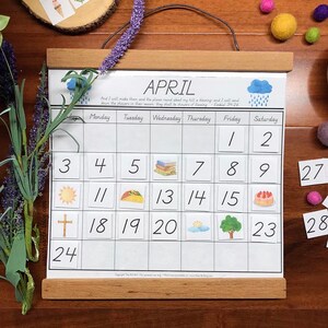 Perpetual April Calendar, Kids Calendar Printable, Busy Book Printable ...