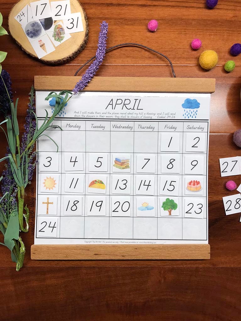 Perpetual April Calendar, Kids Calendar Printable, Busy Book Printable ...
