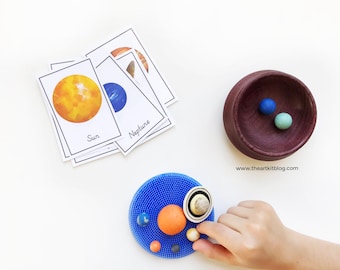 Outer Space Cards - Montessori Learning - Sun and Planets 3-Part Cards for Children - Printable - Solar System - Homeschooling - Science