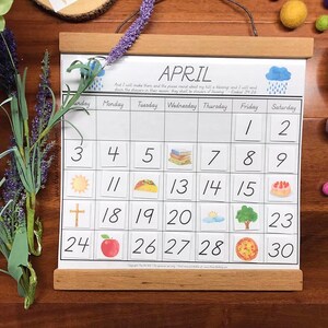 Perpetual April Calendar, Kids Calendar Printable, Busy Book Printable ...
