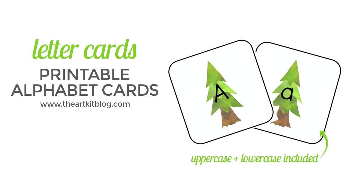 Watercolor Tree Themed Alphabet Cards Flashcards Memory Game Abc's ...