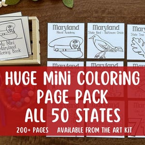 All 50 States Mini Coloring Pages, 50 States Coloring Page, USA Homeschool Coloring Pages, Coloring Printable, 50 States pdf, Unit Studies