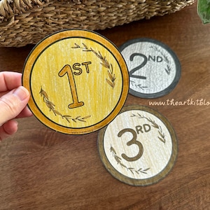First Second Third Place Medals, Template Printable, Summer Games Craft ...