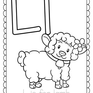 Spring Alphabet Coloring Book, 27 Pages to Color, PRINTABLE for kids, Learning the letters, Seasonal Worksheets image 4