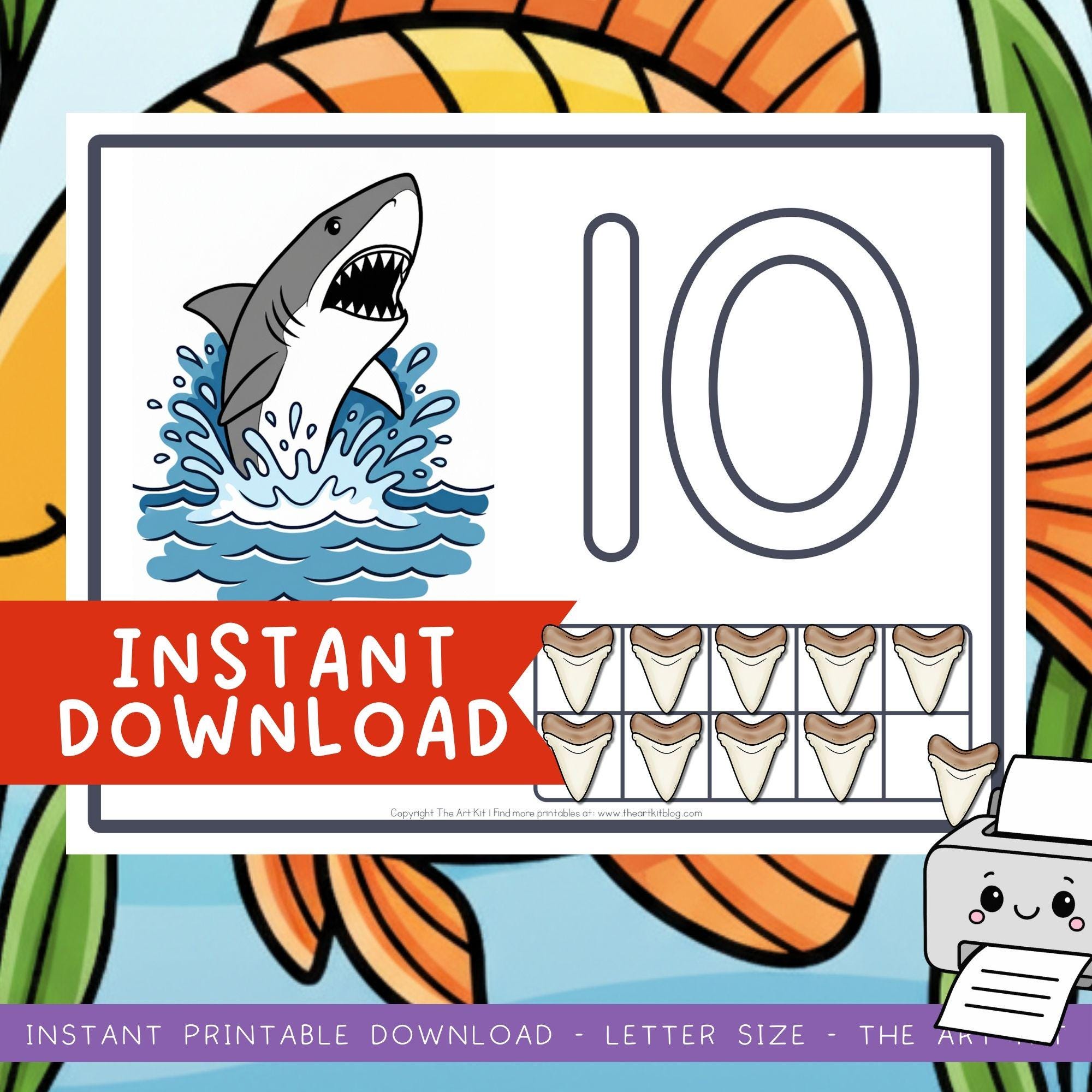 Shark Math Craft Ten Frames Printable, Shark Math Resources for Counting, Teacher Tools ...