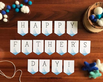 Druckbares Banner zum Vatertag, Party Wimpelkette, Dad Girlande, digitaler Download, Vatertagsbanner, Vatertagsschild, Partydeko