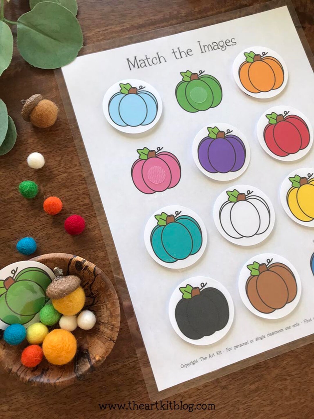 Colorful Pumpkins Memory Match Game Printable, Rainbow Busy Book Page ...
