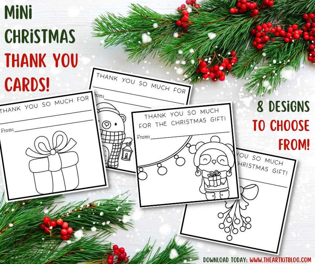 mini-christmas-thank-you-cards-christmas-printables-pdf-download-black-and-white-coloring-pages-easy-thank-you-cards-to-print-at-home-etsy