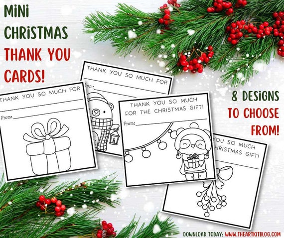 Tarjetas De Agradecimiento Navideñas Para Perros, Notas De
