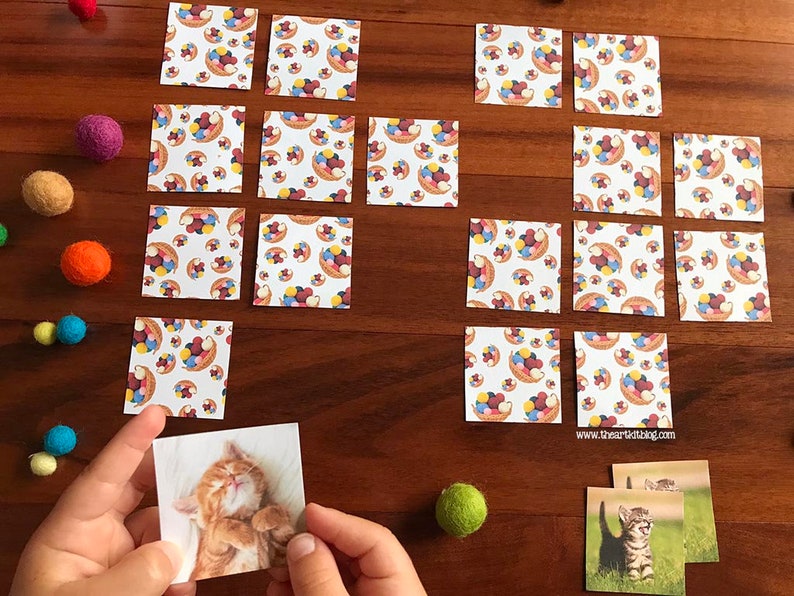Memory Match Game Printable Cats and Kittens Edition Etsy