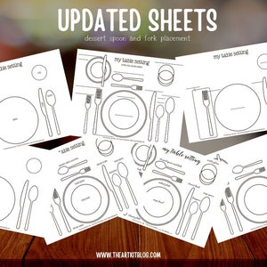 Table Setting Placemat Printables for Kids, Montessori Placemat ...