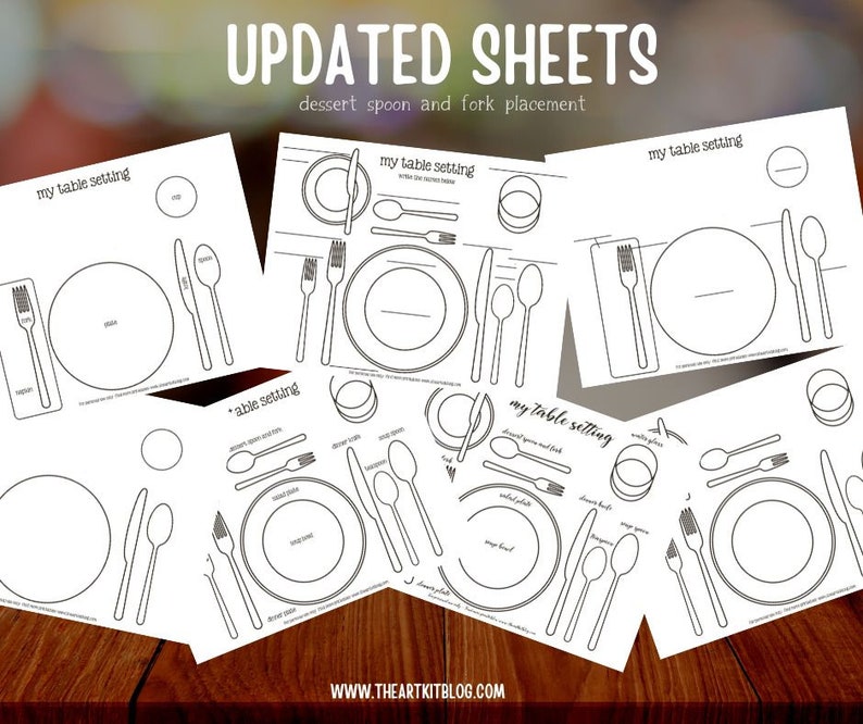 Table Setting Placemat Printables for Kids Montessori Etsy