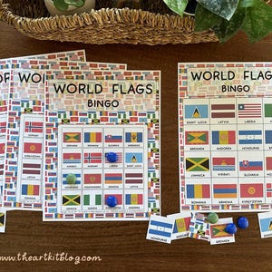World Flags Bingo, Bingo Game Printable, Summer Games PDF, World Unit, Printable for Kids, Homeschool, Country Study