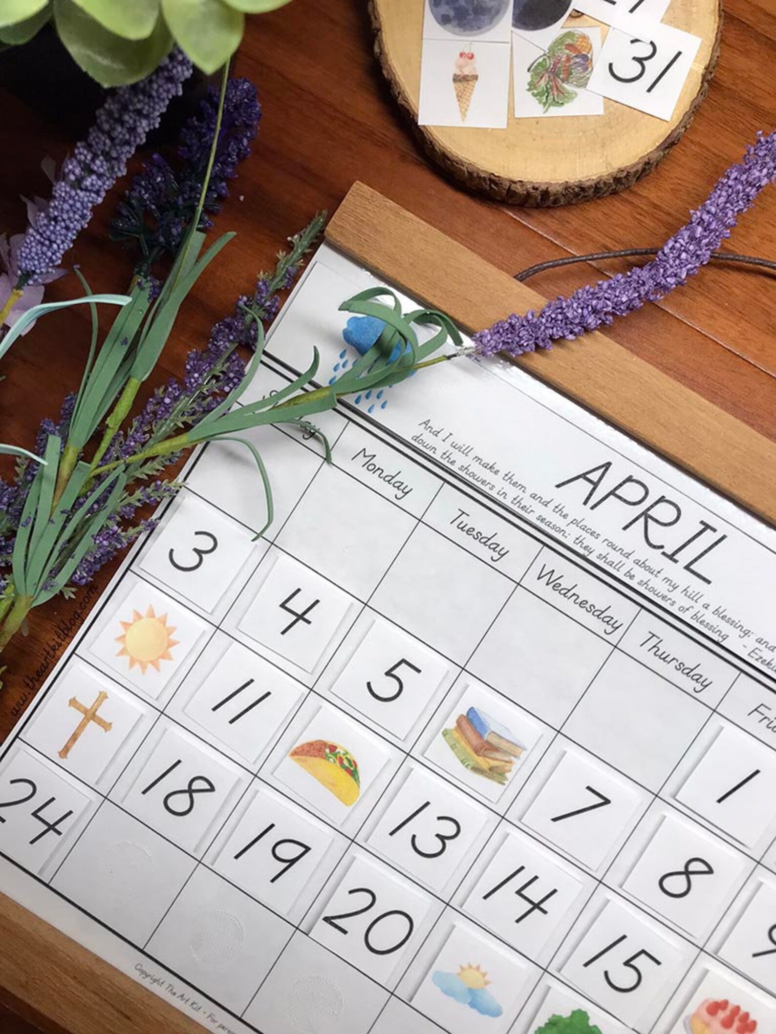 Perpetual April Calendar, Kids Calendar Printable, Busy Book Printable ...