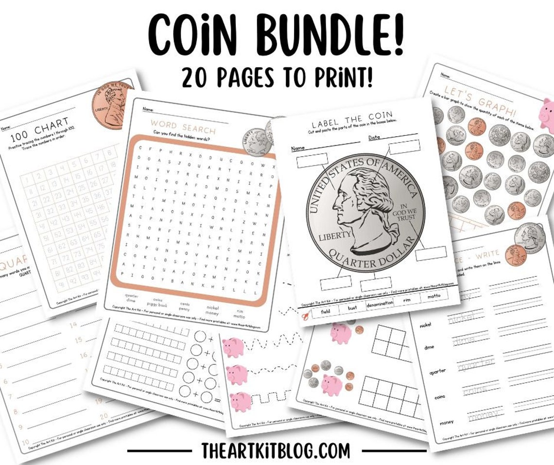 Coin Printables for Kids, Educational Resources, Homeschool Printables ...