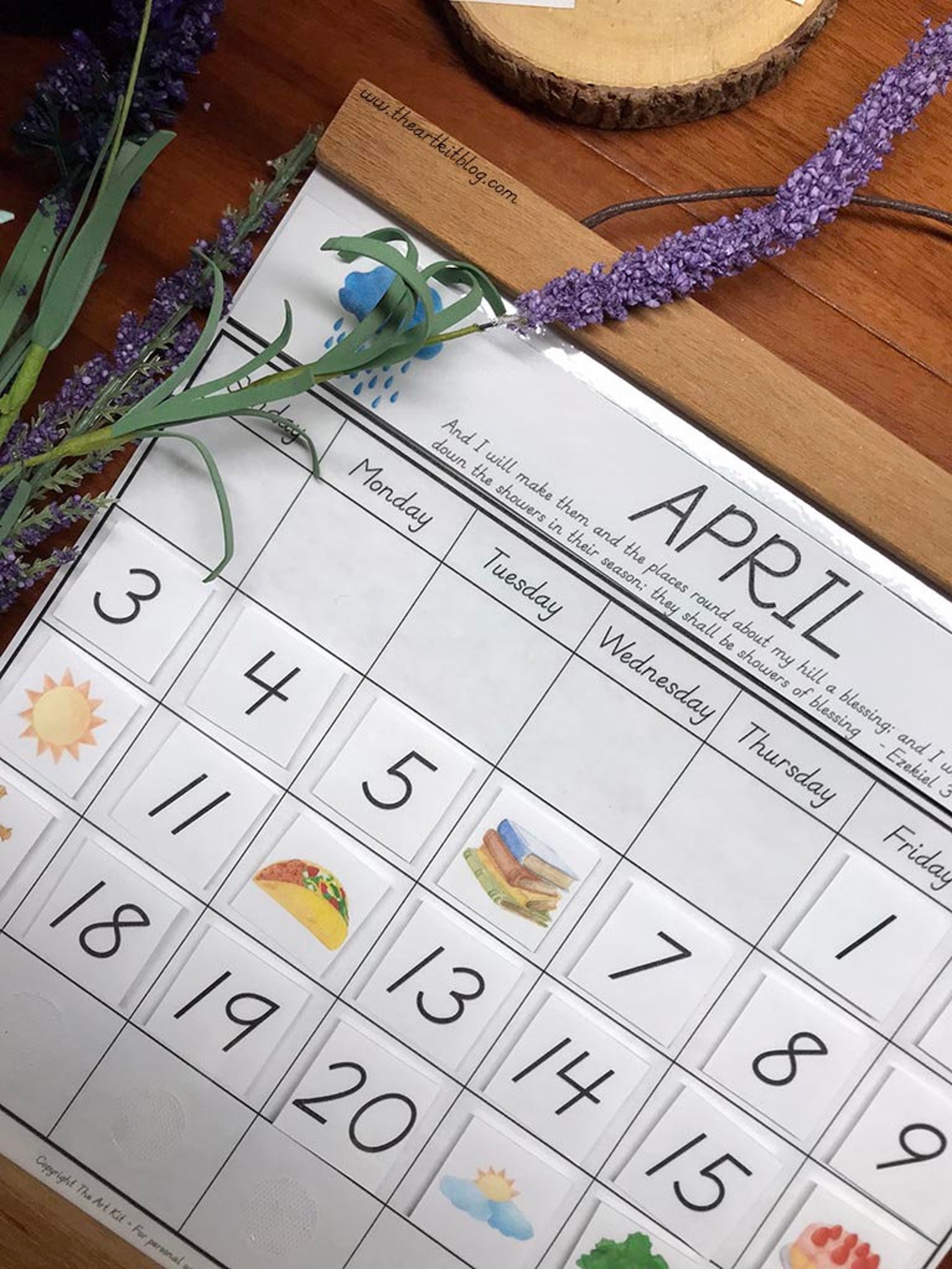 Perpetual April Calendar, Kids Calendar Printable, Busy Book Printable ...