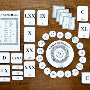 ローマ数字の印刷可能なアクティビティ パック キッズ、数学ホイール、デジタル ダウンロード、数学ゲーム、ローマ数字チャート、数学ガイド、ホームスクール印刷可能