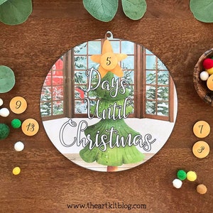 Christmas Countdown Printables Kids, How many days until Christmas, Count down to Christmas, Printable Paper Chains, Velcro Dot Printable image 4