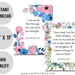 10 PRINTABLE Bible Verse Wall Art Download Printables, Ready to Print ...