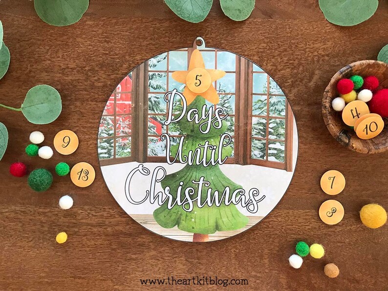 Christmas Countdown Printables Kids, How many days until Christmas, Count down to Christmas, Printable Paper Chains, Velcro Dot Printable image 2