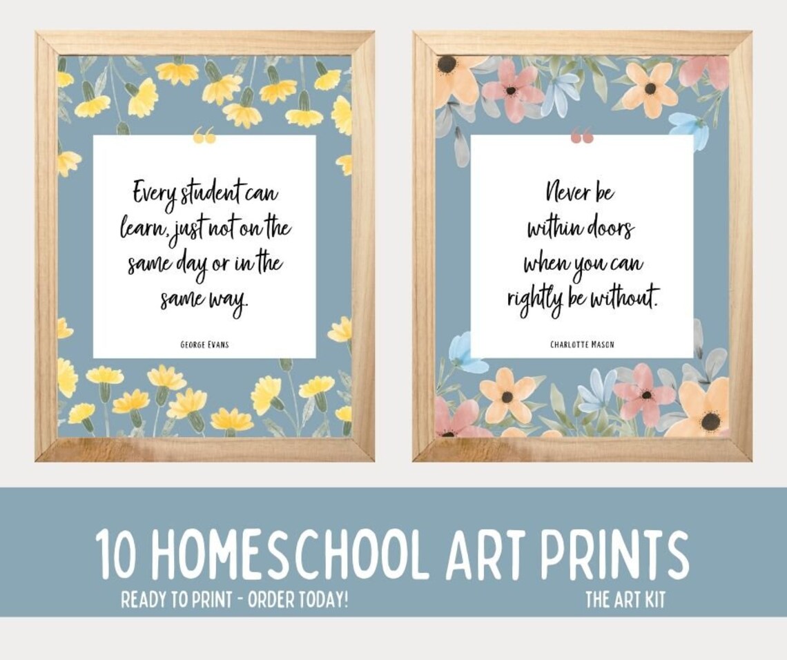 Set of 10 PRINTABLE Homeschool Decor Prints Ready to Print - Etsy