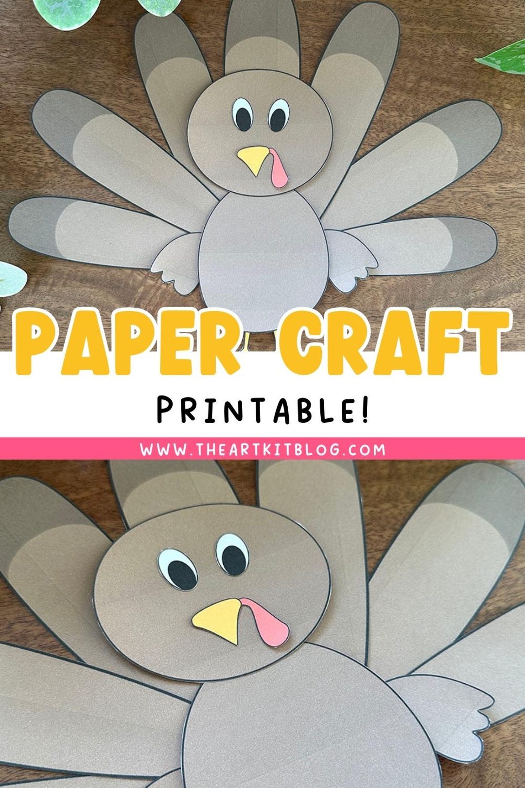 Turkey Paper Craft Printable Thanksgiving Craft for Kids Homeschool