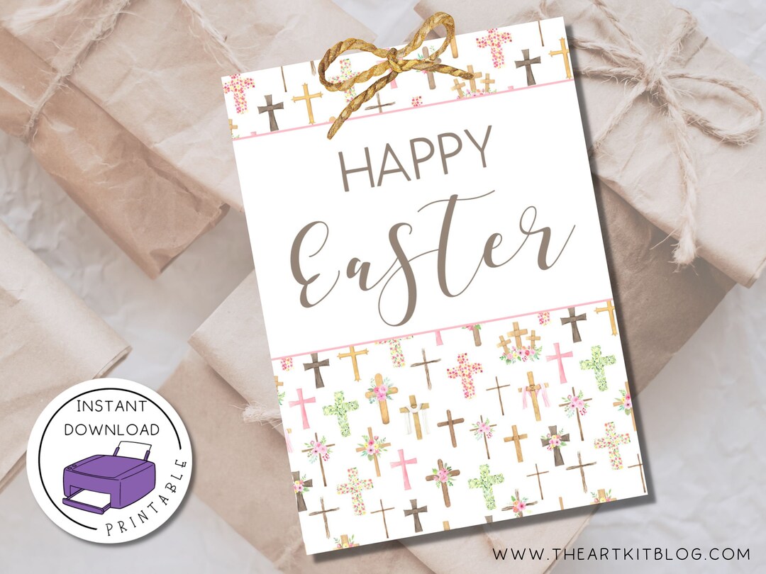 Easter Gift Tag Religious PRINTABLE, Easter Gift Tags Digital, Easter