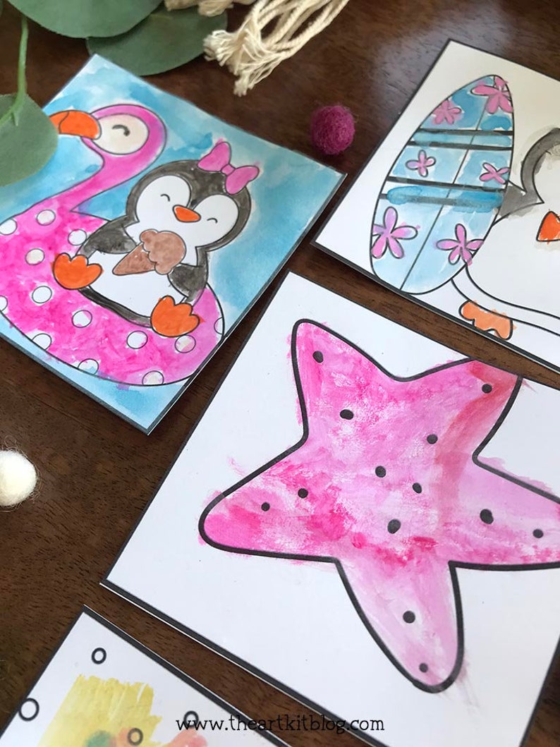 Mini Summer Coloring Book, Mini Summer Coloring Pages, Cute Coloring