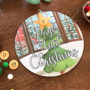 Christmas Countdown Printables Kids, How many days until Christmas, Count down to Christmas, Printable Paper Chains, Velcro Dot Printable image 1