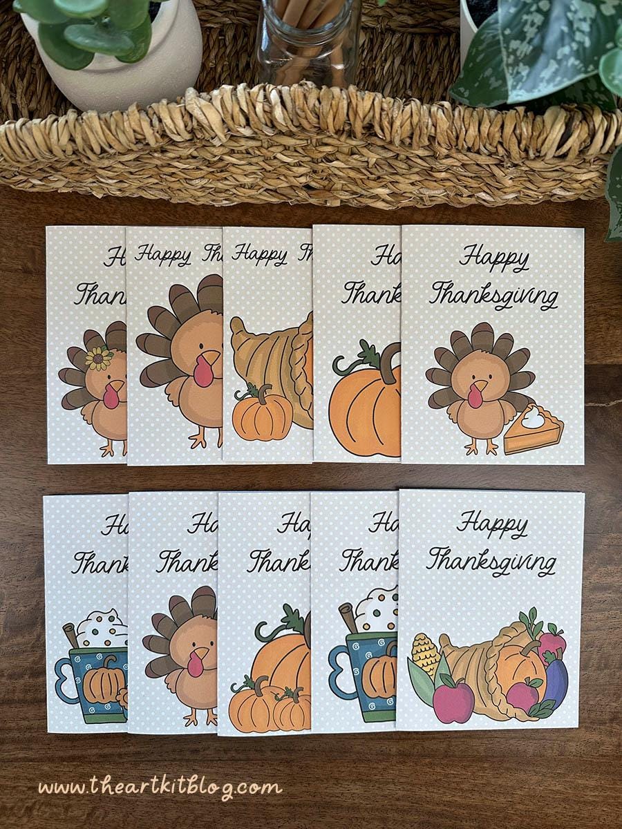 Printable Happy Thanksgiving Cards - Set of 10 | Instant Download | DIY ...