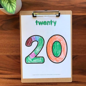Printable Number Outlines, Templates, Coloring Pages, Coloring Book, Printable Worksheet, Homeschool Printables