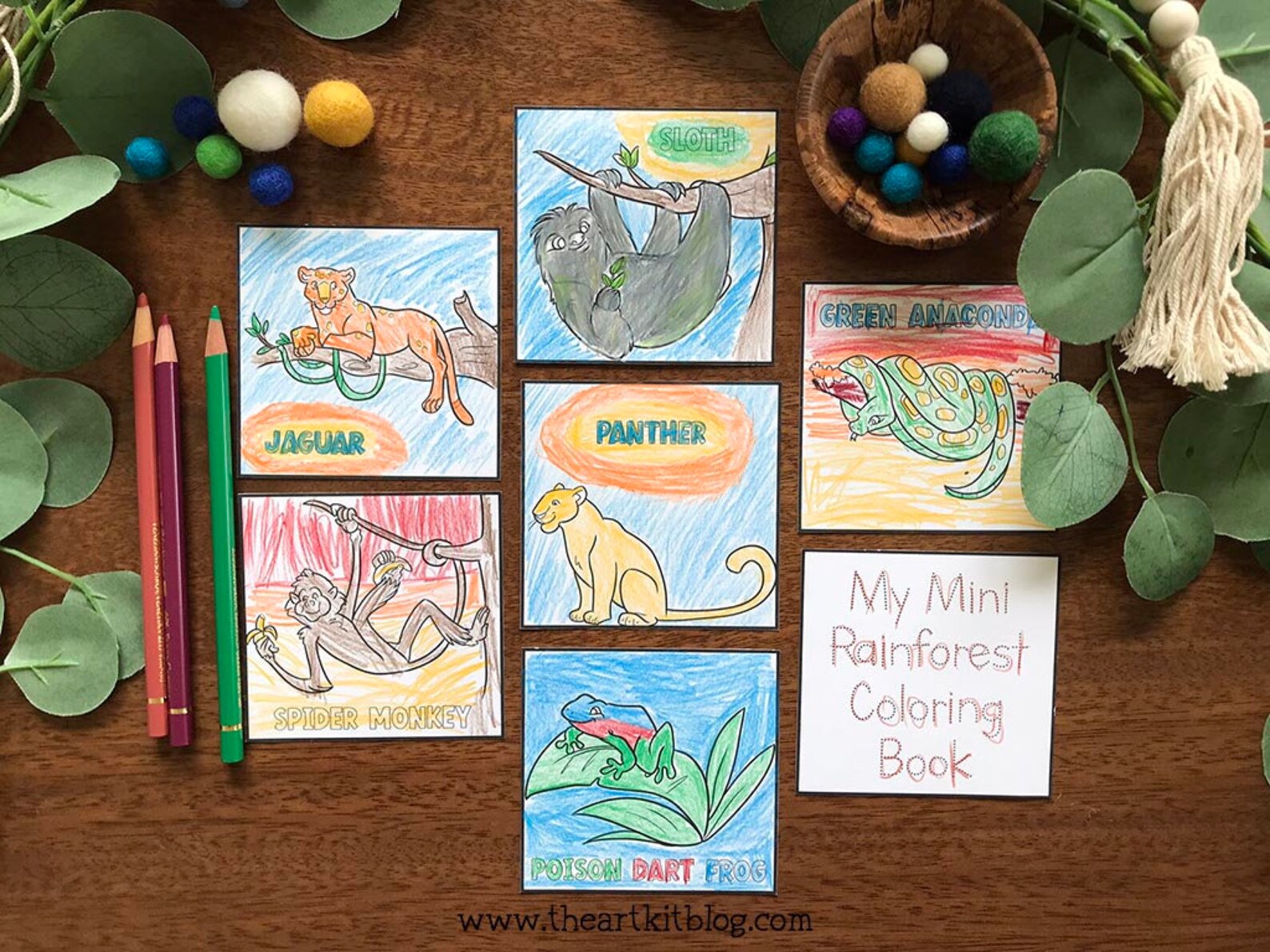 Mini Rainforest Animals Coloring Book, Rainforest Coloring Pages