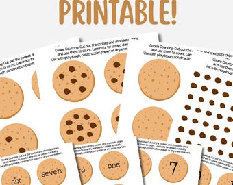 Cookie Counting Cards Printable – Preschool & Kindergarten Math Activity – Fun Number Recognition Game for Kids - Digital Download