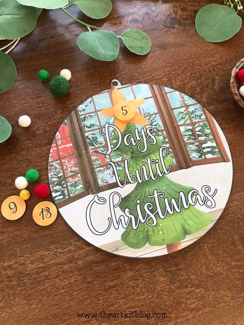 Christmas Countdown Printables Kids, How many days until Christmas, Count down to Christmas, Printable Paper Chains, Velcro Dot Printable image 6