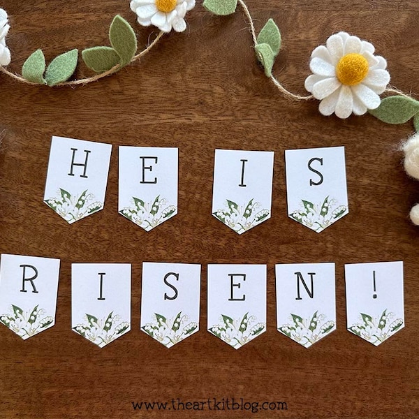 He is Risen Printable Banner, Easter Banner Mantel, Easter Banner for Church, Easter Banner Printable, Easter Banners Religious