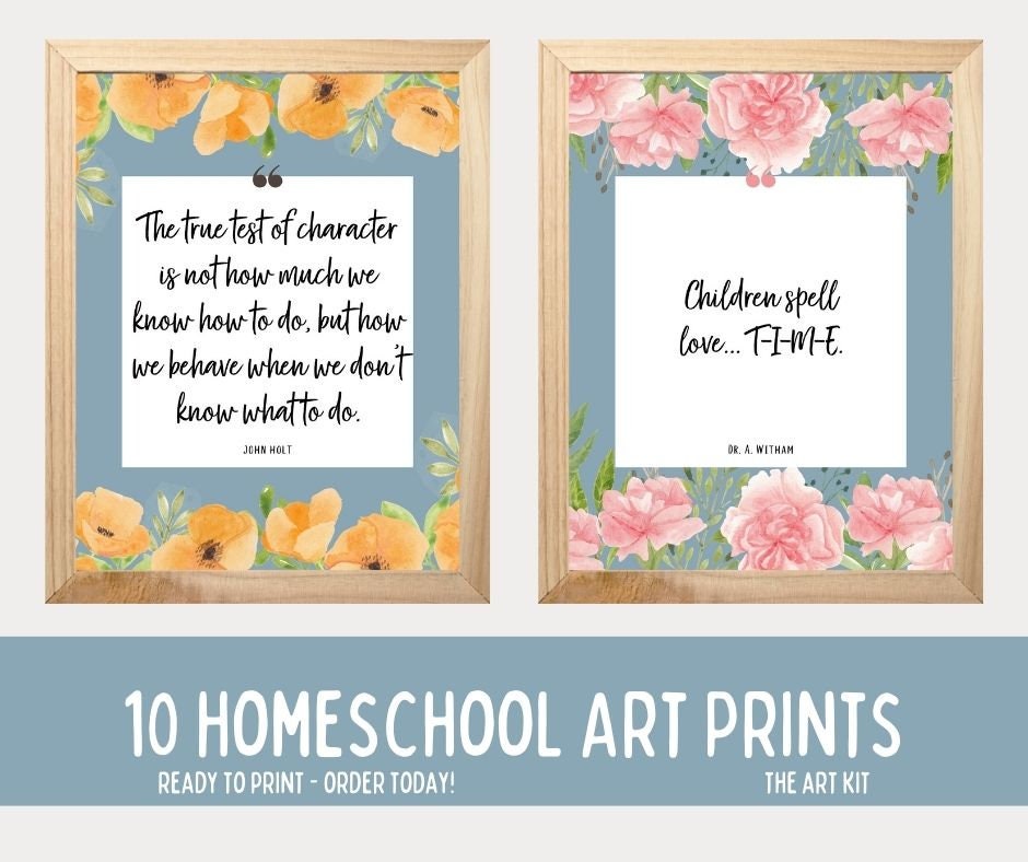 Set of 10 PRINTABLE Homeschool Decor Prints Ready to Print - Etsy