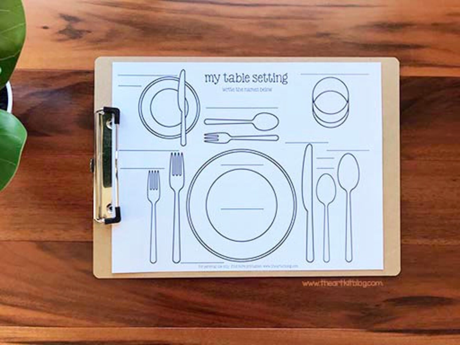 Table Setting Placemat Printables for Kids Montessori Etsy