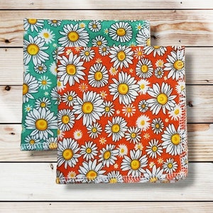 2 Large Washable and Reusable Cloth Handkerchiefs (24 x 24 cm) - Cotton Handkerchiefs - Zero Waste Hanckie - Sustainable Alternative Handkerchief