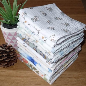 Doppelt dickes Baumwolltaschentuch aus Doppelgaze – waschbar und wiederverwendbar (22 x 22 cm) – Alternatives Taschentuch – Sehr weiches Taschentuch