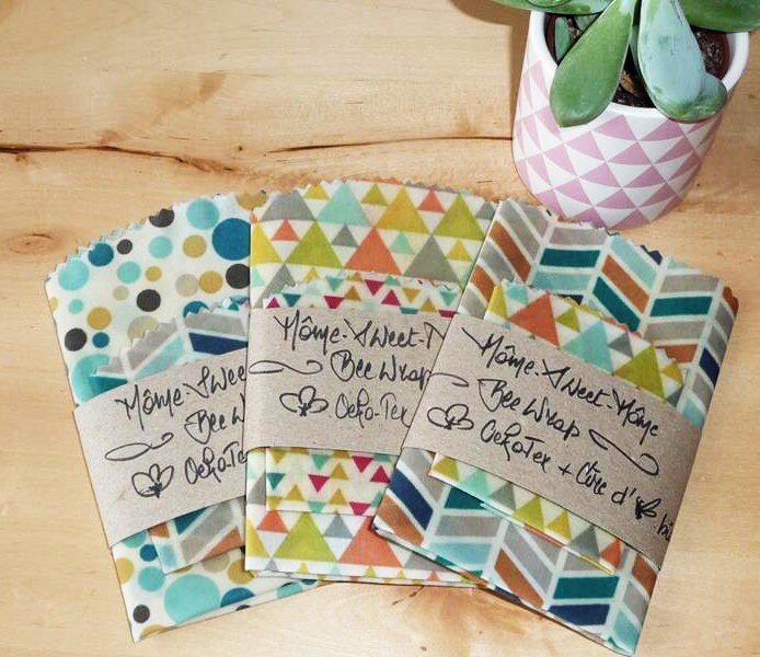 Lot 2 Bee's Wrap Rond | S - M Tissus à La Cire d'abeille Alternatifs Au Film Alimentaire et L'alumin