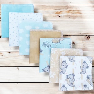 7 Washable and Reusable Cotton Handkerchiefs for Children (22 x 22 cm) - Fabric Handkerchiefs - Zero Waste Hanckies - Sustainable Alternative Handkerchief