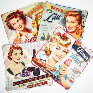 RETRO VINTAGE Zero Waste Washable Reusable Kitchen Cloth - Eco-Friendly Cloth - Alternative Cloth