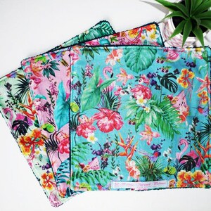 Conjunto de 3 panos grandes laváveis - 3 lençóis grandes de papel toalha laváveis alternativos - TROPICAL JUNGLE - Papel toalha lavável