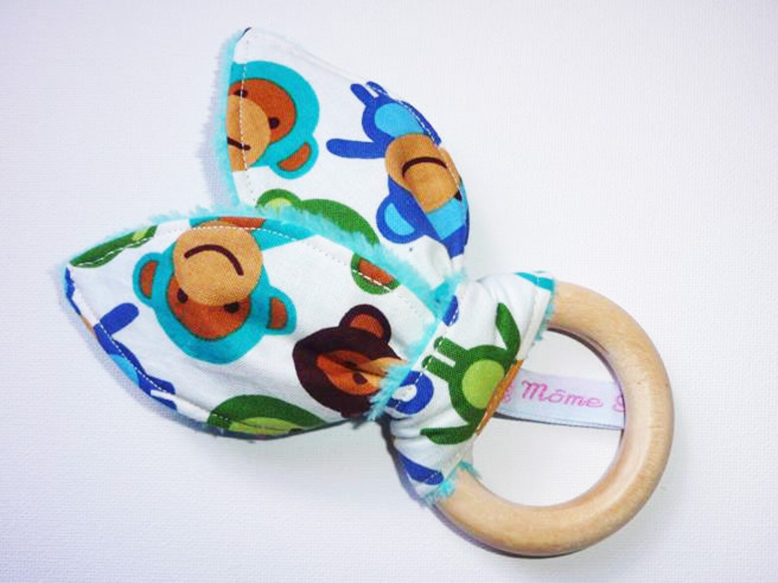 Anillos de dentición de madera con orejas de algodón lavables | Etsy